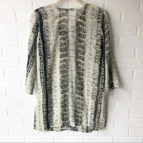 Cabi Beatnik Cream/Black Sheer Tunic XS - Picture 6 of 6